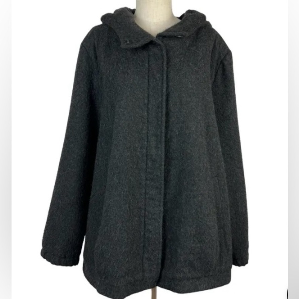 Eileen Fisher Alpaca Mid Length Coat Size L